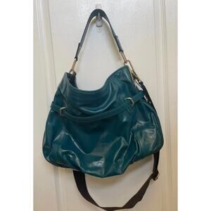 DKNY NEW teal leather shoulder bag with crossbody strap Gorgeous!